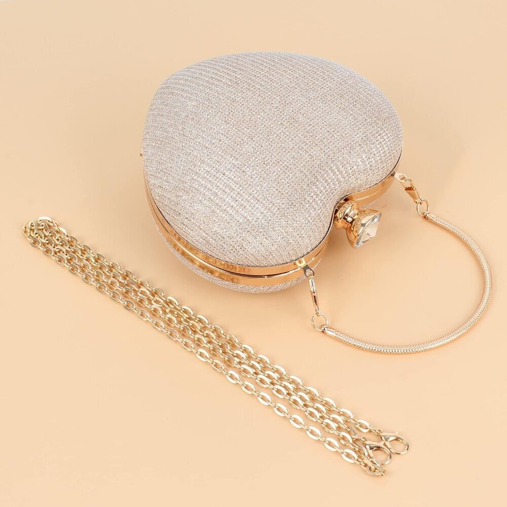 Heart Shape Tote Handbag Women's PU Leather Small Crossbody Clutch - Picture 5 of 7